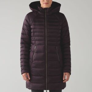 Lululemon Brave The Cold Jacket Winter Coat Black Cherry size 4 down-filled warm